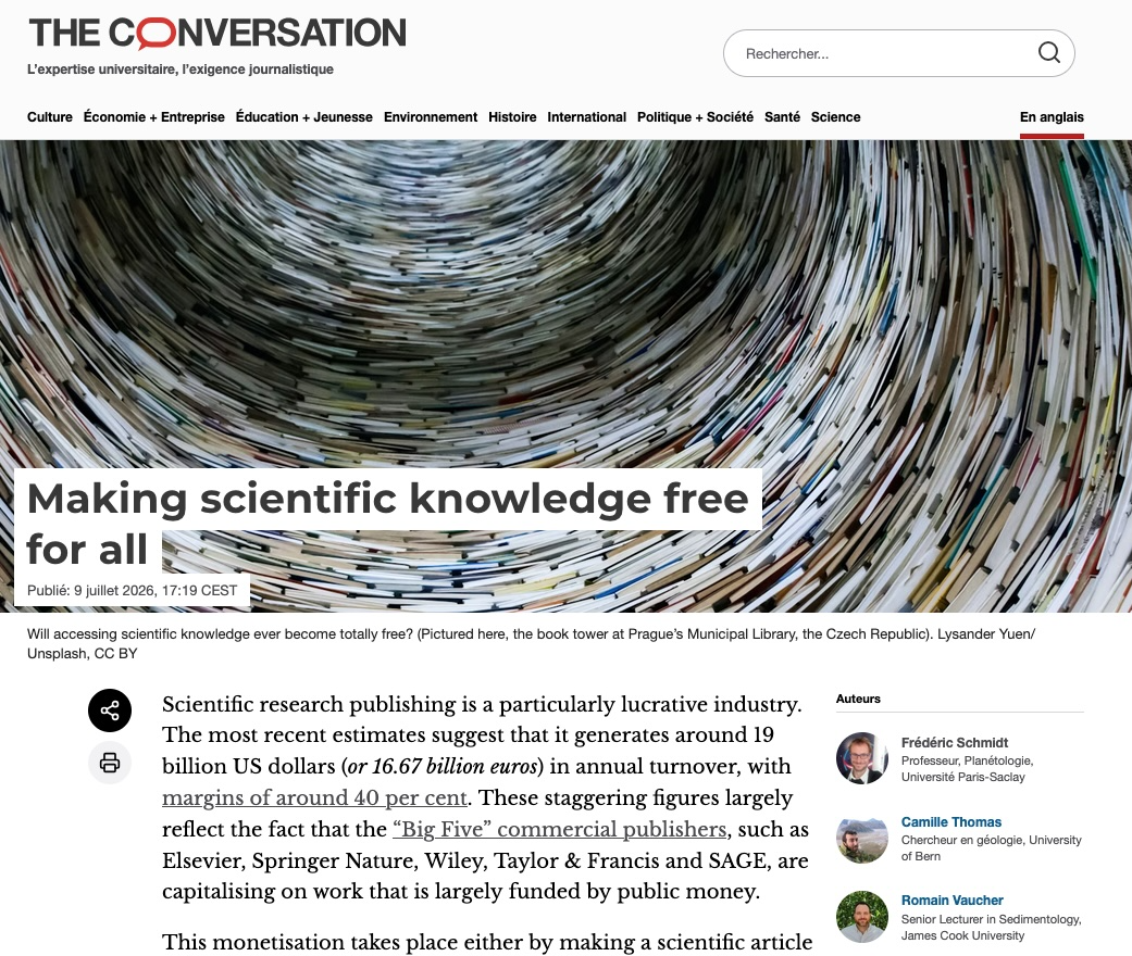 Screenshot of the article on The Conversation webpage.