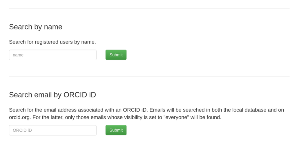 Search for reviewers by name, or search for a reviewer's email address using their ORCID iD.
